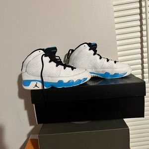 Kids White and Blue Sneakers